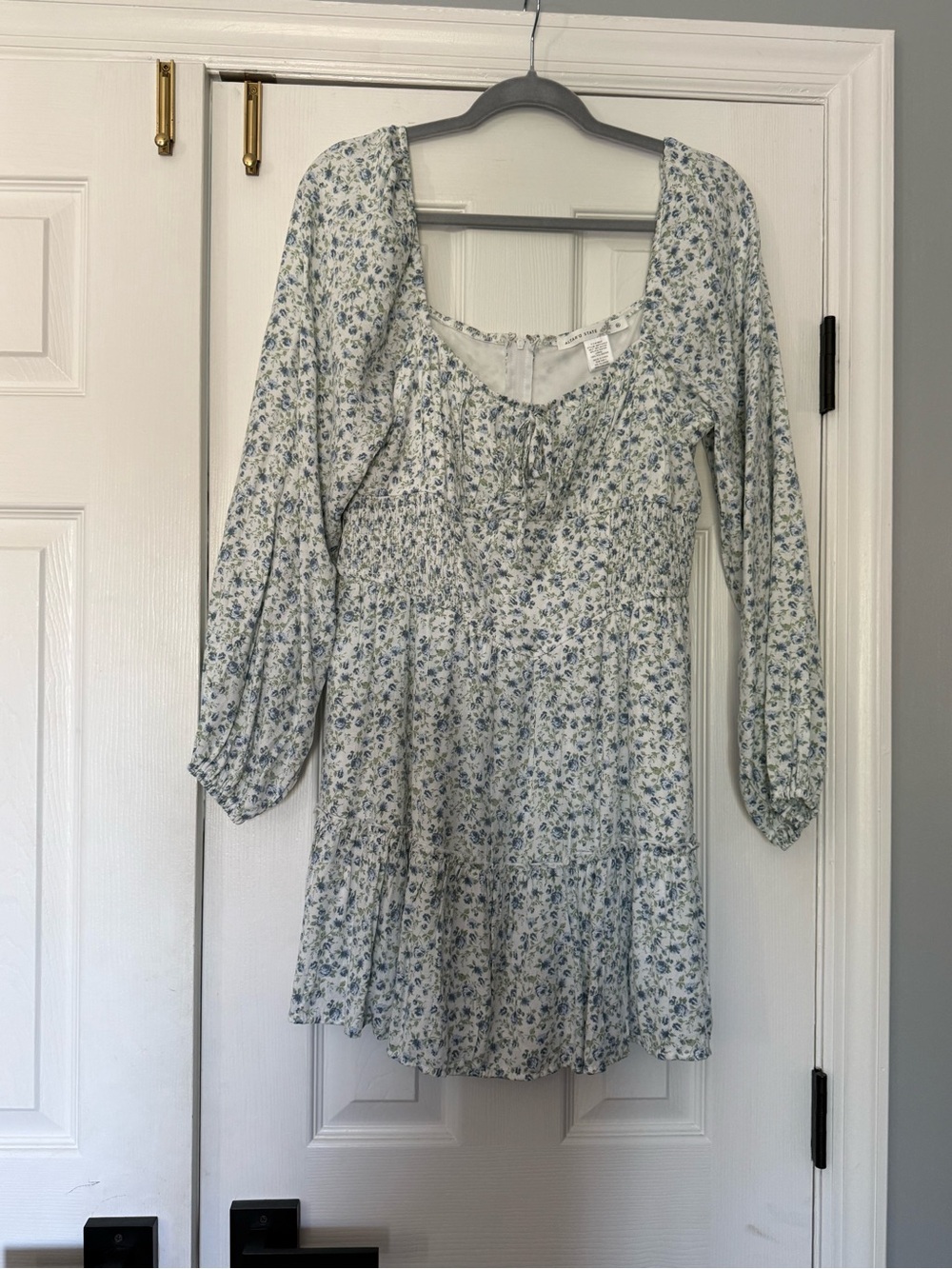 Altar'd State Light Blue Floral Smocked Peasant Tunic